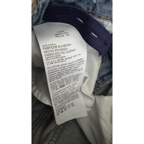 Levi’s Girls Wide Leg Cargo Jeans Pants Size 7 Elastic Waist Baggy Style - Picture 5 of 5